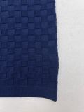 Louis Vuitton Fashion Embroidery Logo Checkerboard Jacquard Casual Versatile Knitted Short Sleeve