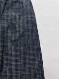 Balenciaga Fashion Checkered Alphabet Embroidered Drawstring Casual Pants
