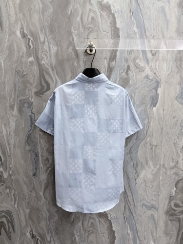 Louis Vuitton 26SS Fashion Chessboard Logo Jacquard Casual Versatile Short Sleeve Shirt