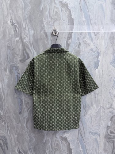 Gucci Classic Full GG Printed Casual Collar Short Sleeve Shirt