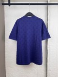 Louis Vuitton Classic Full Logo Jacquard Casual Versatile Knitted Short Sleeve