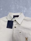 Louis Vuitton 26SS Unisex Retro Fashion Leather Logo Casual Versatile Short Sleeve Shirt