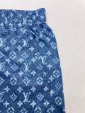 Louis Vuitton Classic Full Logo Printed Drawstring Shorts Couple Casual Breathable Mesh Sports Pants