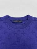 Louis Vuitton Classic Full Logo Jacquard Casual Versatile Knitted Short Sleeve