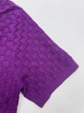 Louis Vuitton Fashion Embroidery Logo Checkerboard Jacquard Casual Versatile Knitted Short Sleeve