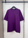 Louis Vuitton Fashion Embroidery Logo Checkerboard Jacquard Casual Versatile Knitted Short Sleeve