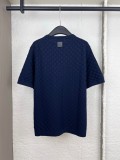 Louis Vuitton Fashion Embroidery Logo Checkerboard Jacquard Casual Versatile Knitted Short Sleeve
