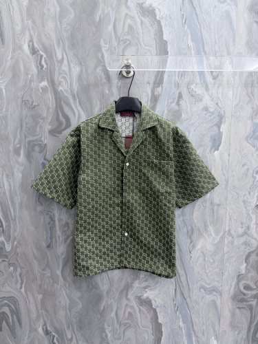 Gucci Classic Full GG Printed Casual Collar Short Sleeve Shirt