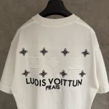 Louis Vuitton classic patch embroidered round neck T-shirt Unisex casual versatile short sleeved shirt