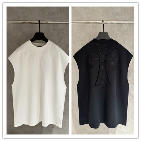 Chrome Hearts Classic Fashion Embroidered Cross Casual Sleeveless Tank Top