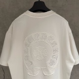 Chrome Hearts Classic Patchwork Embroidered Round Neck T-shirt Unisex Casual Versatile Short Sleeve