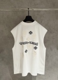 Chrome Hearts Classic Fashion Patchwork Embroidered Cross Casual Sleeveless Tank Top