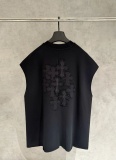 Chrome Hearts Classic Fashion Patchwork Embroidered Cross Casual Sleeveless Tank Top