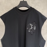 Chrome Hearts Classic Fashion Patchwork Embroidered Cross Casual Sleeveless Tank Top