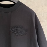 Balenciaga Fashion Patch Embroidered Round Neck T-shirt Unisex Casual Versatile Short Sleeve