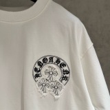 Chrome Hearts Fashion Patch Embroidered Round Neck T-shirt Unisex Casual Versatile Short Sleeve