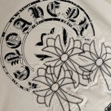 Chrome Hearts Fashion Patch Embroidered Round Neck T-shirt Unisex Casual Versatile Short Sleeve