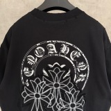 Chrome Hearts Fashion Patch Embroidered Round Neck T-shirt Unisex Casual Versatile Short Sleeve