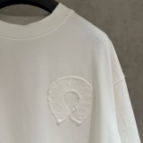 Chrome Hearts Fashion Patch Embroidered Round Neck T-shirt Unisex Casual Versatile Short Sleeve