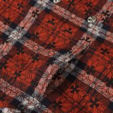 Chrome Hearts High Street Full Cross Printed Checkered Shirt Casual Long Sleeve Shirt Jacket