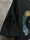 Chrome Hearts 26SS Fashion Patch Embroidered T-shirt Unisex Casual Versatile Short Sleeve
