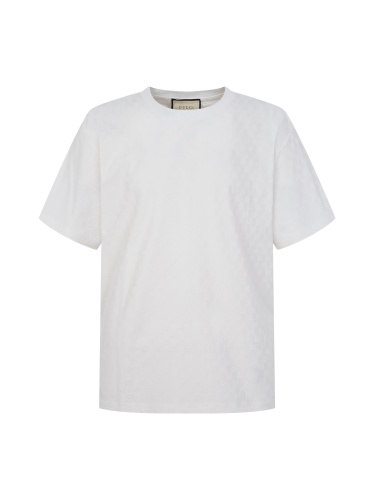 Gucci 26SS Classic Full Logo Jacquard Short Sleeve Couple Versatile Casual T-shirt