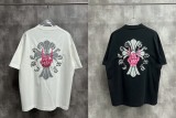 Chrome Hearts 26SS Hip Hop Embroidered Skeleton Hand Cross T-shirt Unisex Casual Versatile Short Sleeve