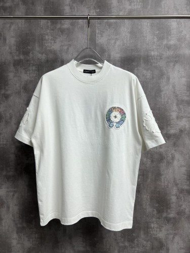 Chrome Hearts 26SS Fashion Patch Embroidered T-shirt Unisex Casual Versatile Short Sleeve