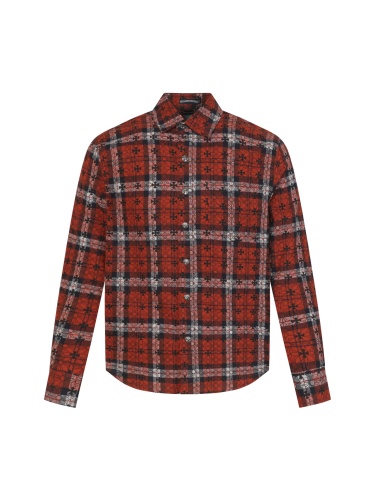 Chrome Hearts High Street Full Cross Printed Checkered Shirt Casual Long Sleeve Shirt Jacket
