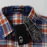 Chrome Hearts High Street Plaid Shirt Casual Oversize Long Sleeve Shirt Jacket