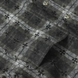 Chrome Hearts High Street Full Cross Printed Checkered Shirt Casual Long Sleeve Shirt Jacket