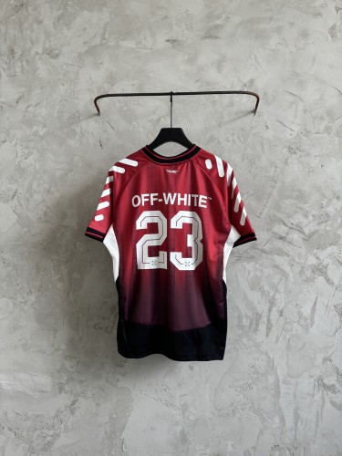 Off White 26SS Fashion Versatile World Cup Soccer Match Same Size 23 Shirt Short Sleeve