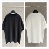 Balenciaga Fashion Patch Embroidered Round Neck T-shirt Unisex Casual Versatile Short Sleeve