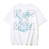 Off White Fashion Moon S-S Skate Arrow Printed Short Sleeve Unisex Casual Versatile T-shirt
