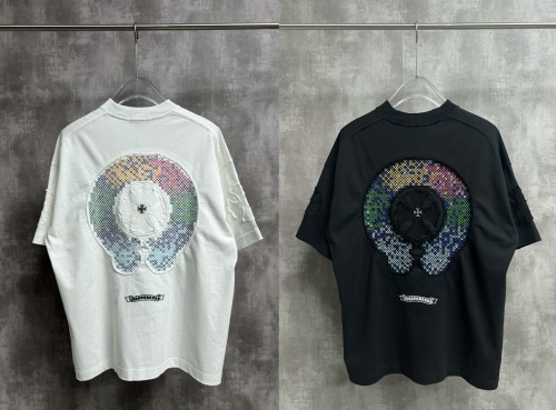 Chrome Hearts 26SS Fashion Patch Embroidered T-shirt Unisex Casual Versatile Short Sleeve