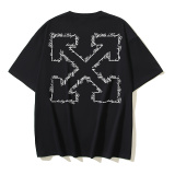 Off White Fashion Logo Arrows Printed Short Sleeve Unisex Casual Versatile T-shirt