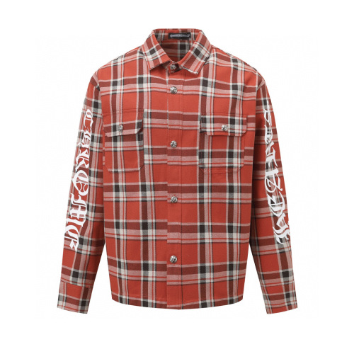 Chrome Hearts High Street Full Cross Printed Checkered Long Sleeve Shirt Jacket