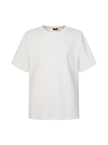 Fendi Classic Full Logo Jacquard Short Sleeve Couple's Casual Versatile T-shirt