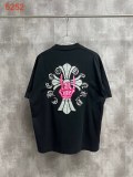 Chrome Hearts 26SS Hip Hop Embroidered Skeleton Hand Cross T-shirt Unisex Casual Versatile Short Sleeve