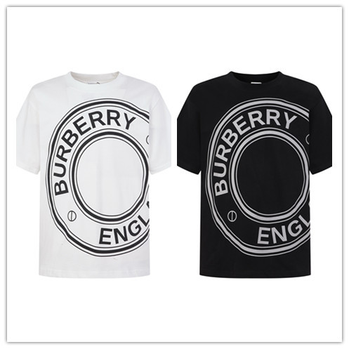 Burberry Personalized Logo Printed Short Sleeve Unisex Casual Versatile T-shirt