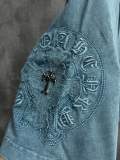 Chrome Hearts 26SS High Street Embroidered Sanskrit Horseshoe Casual Versatile Washed Shorts