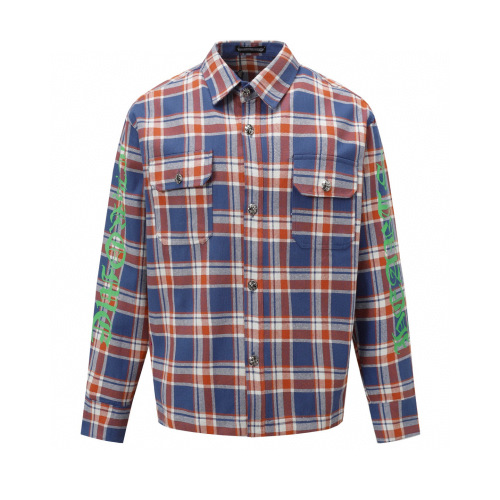 Chrome Hearts High Street Plaid Shirt Casual Oversize Long Sleeve Shirt Jacket