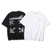 Off White Fashion Cloud Steel Plate Arrow Printed Short Sleeve Unisex Casual Versatile T-shirt Off White Fashion Cloud Steel Plate Arrow Printed Short Sleeve Unisex Casual Versatile T-shirt
