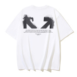 Off White Classic Logo Half Arrows Printed Short Sleeve Unisex Casual Versatile T-shirt