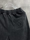 Chrome Hearts 26SS High Street Embroidered Sanskrit Horseshoe Casual Versatile Washed Shorts