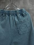 Chrome Hearts 26SS High Street Embroidered Sanskrit Horseshoe Casual Versatile Washed Shorts