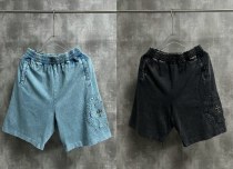 Chrome Hearts 26SS High Street Embroidered Sanskrit Horseshoe Casual Versatile Washed Shorts Chrome Hearts 26SS High Street Embroidered Sanskrit Horseshoe Casual Versatile Washed Shorts