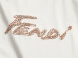 Fendi Fashion Embroidered Logo Short Sleeve Unisex Casual Versatile T-shirt