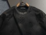 Chrome Hearts 26SS Fashion Horseshoe Sanskrit Cross Short Sleeve Unisex Casual Versatile Washed T-shirt