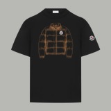 Moncler Fashion Down Jacket Printed Short Sleeve Unisex Casual Versatile T-shirt